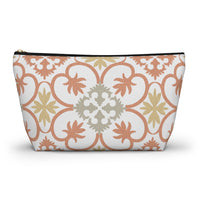 Portugal Tile Accessory Pouch w T-bottom in Orange